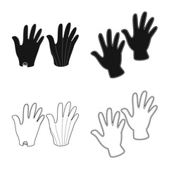 Isolated object of silhouette and safety symbol. Set of silhouette and comfort stock vector illustration.