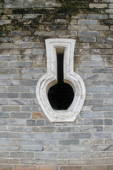 vase shaped window in a chinese building