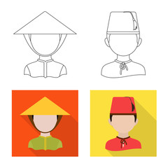 Vector design of imitator and resident logo. Collection of imitator and culture vector icon for stock.