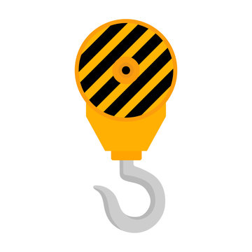 Hook of construction crane. Icon hook. Building. Vector illustration. EPS 10.