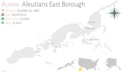 Large and detailed map of Aleutians West Census Area in Alaska, USA
