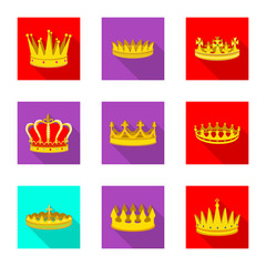 Vector design of medieval and nobility sign. Set of medieval and monarchy vector icon for stock.