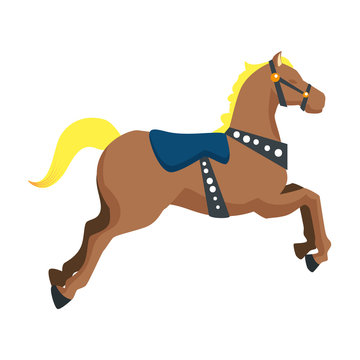 carousel horse carnival icon vector illustration
