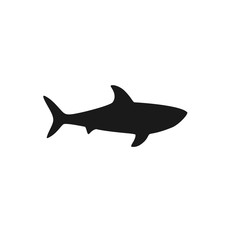 Shark silhouette isolated on white vector