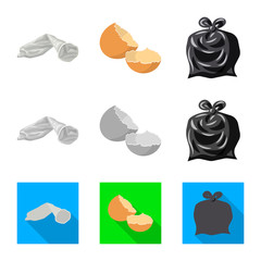 Vector illustration of dump  and sort icon. Set of dump  and junk vector icon for stock.