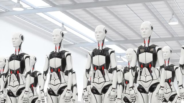 Group of robots in Warehouse