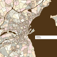 Aarhus Denmark art map print template