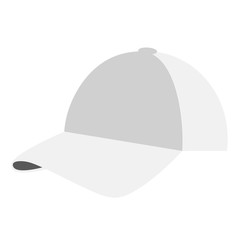 White cap flat illustration on white