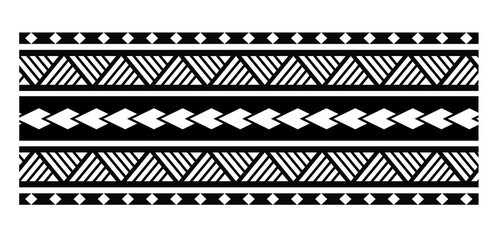 Polynesian tattoo design.  Samoan tattoos. Tattoo tribal maori pattern bracelet, polynesian ornamental  border design seamless vector.