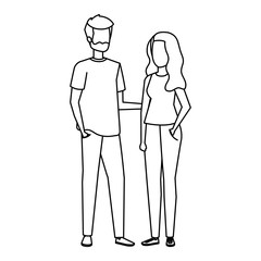 young couple lovers avatars characters