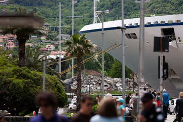 Ship in Kotor bay