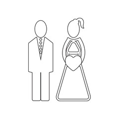 love of four icon. Element of valentine's day, wedding for mobile concept and web apps icon. Outline, thin line icon for website design and development, app development