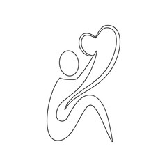 couple in love icon. Element of valentine's day, wedding for mobile concept and web apps icon. Outline, thin line icon for website design and development, app development