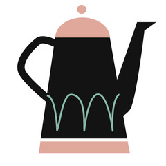 Teapot flat illustration on white