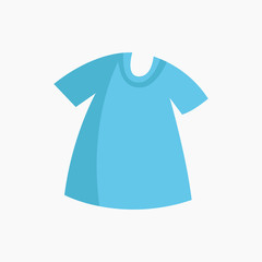 T-shirt. Blue t-shirt. Icon. White background. Vector illustration. EPS 10.