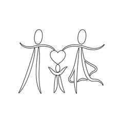 bride and groom icon. Element of valentine's day, wedding for mobile concept and web apps icon. Outline, thin line icon for website design and development, app development