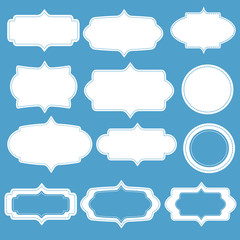 Fototapeta premium White paper banner on blue background