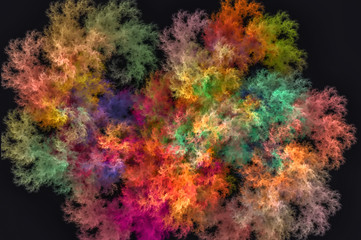 Naklejka na ściany i meble Computer generated abstract spiral fractal flame image .