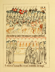 Fototapeta na wymiar Holy Roman Emperor. Henry VII (Die Romfahrt Kaiser Heinrich's VII)