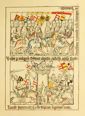 Fototapeta na wymiar Holy Roman Emperor. Henry VII (Die Romfahrt Kaiser Heinrich's VII)