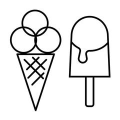 Ice cream flat illustration on white