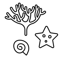 Fototapeta premium Underwater flat illustration on white