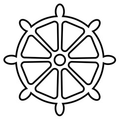 Obraz premium Ship steering wheel flat illustration on white