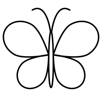 Butterfly flat illustration on white