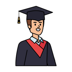 young man student graduated with hat