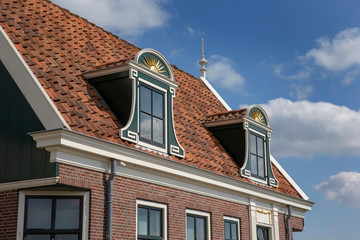 Fototapeta na wymiar Wooden houses at Zaanse Schans Netherlands