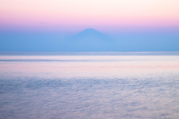 相模湾と富士山の夕焼け