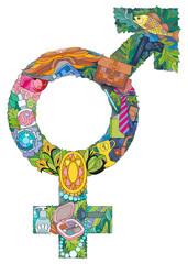Transgender Symbol in Simple. Sexual Orientation Icon. Vector Gender Sign.