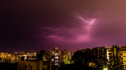 #light, #Lightning, #Night, #Dusk, # Thunder, #Thunders, #clouds, #Town, #Nightscape