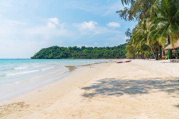Beautiful tropical beach with blue sky at at Koh Kood Island,thailand island