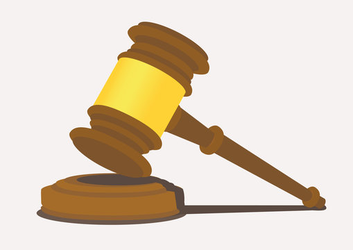 Gavel With Thin Handle Vector Illustration