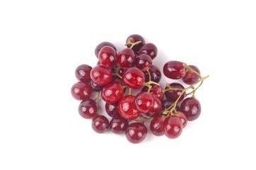 Red grapes isolated on white background