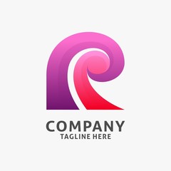 Letter R spiral logo design