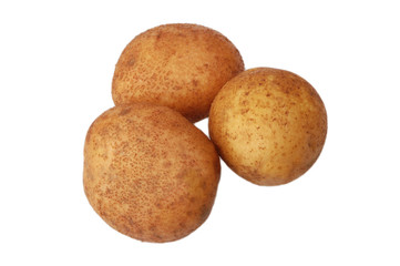 Fototapeta premium Raw potatoes on a white isolated background