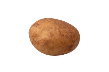 Fototapeta na wymiar Raw potato on a white isolated background