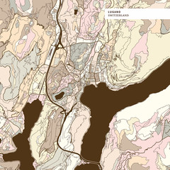 Fototapeta premium Map of Lugano