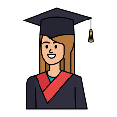young woman student graduated character