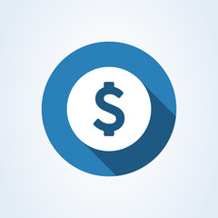 Fototapeta premium Coin dollar. Flat style. Vector illustration icon isolated on white background.