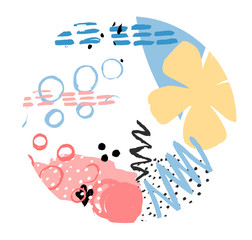 Abstract graphic composition in circle