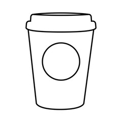 coffee paper cup icon on white background