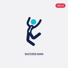 two color success man vector icon from business concept. isolated blue success man vector sign symbol can be use for web, mobile and logo. eps 10