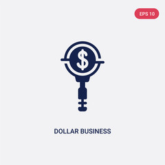 two color dollar business search vector icon from business concept. isolated blue dollar business search vector sign symbol can be use for web, mobile and logo. eps 10