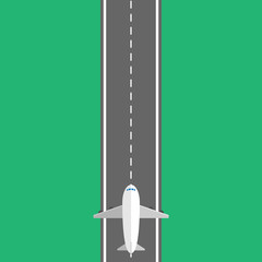 air plane in flat design with background