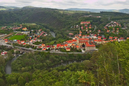 Bardo small town in the lower Silesia in Poland view from above
