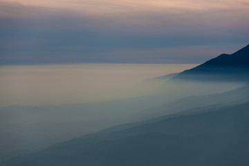Prealpi Trevigiane in Italy / View from Mount Cesen