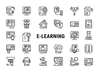 E-learning icon set